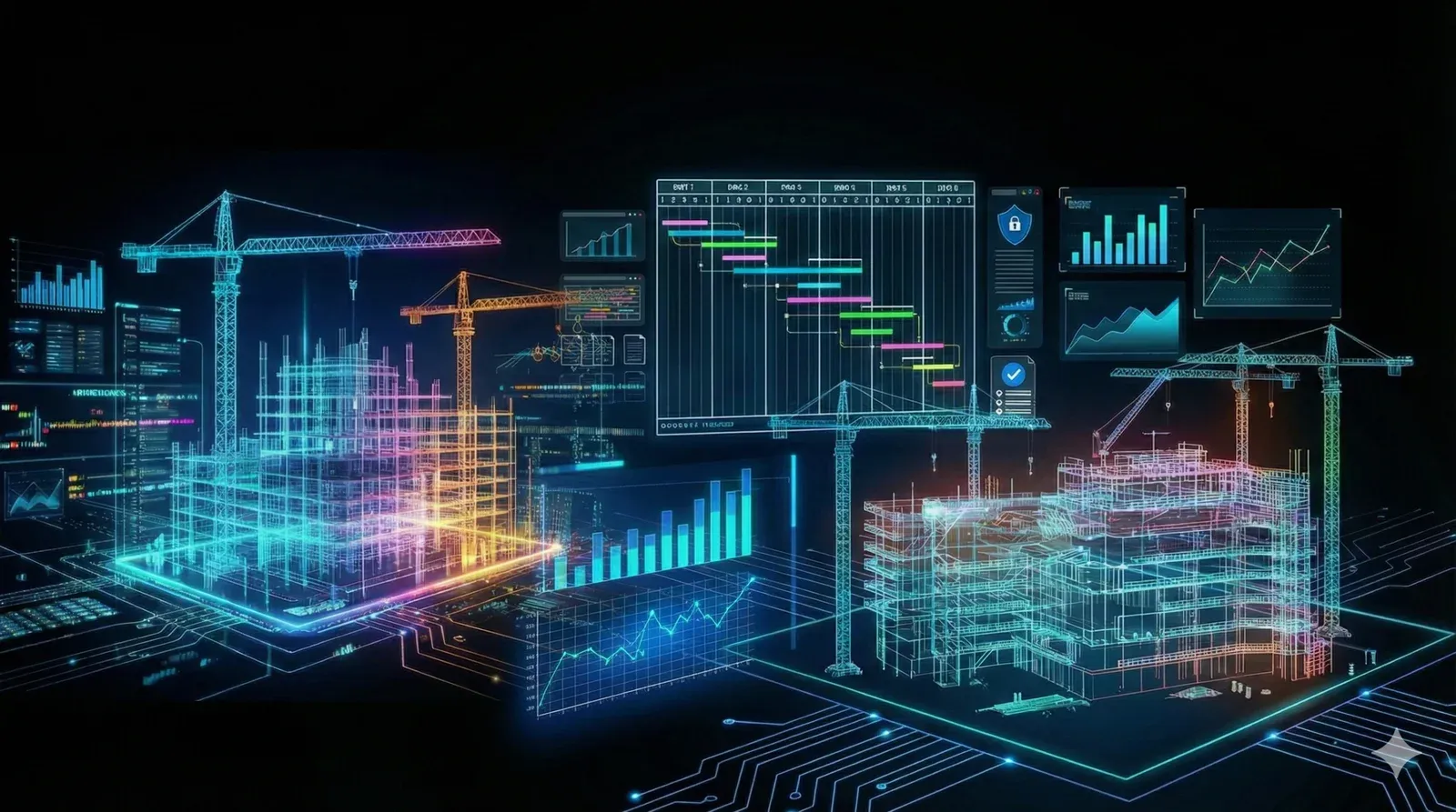 Modelo BIM digital de un edificio con información del proyecto